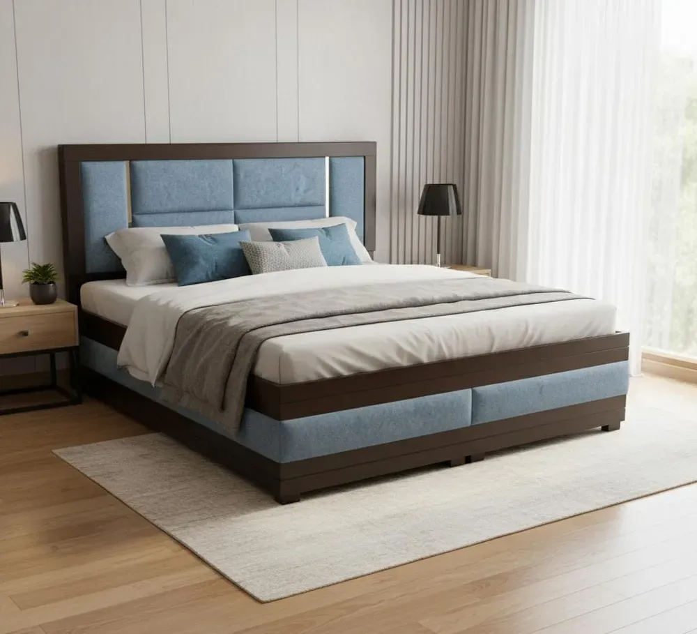 Fabric Cushioned Double bed